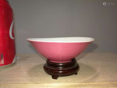 Chinese Pink Porcelain Bowl Guangxu Period with Stand