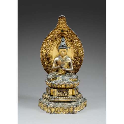 GRANDE STATUETTE DE BOUDDHA AMIDA NYORAI