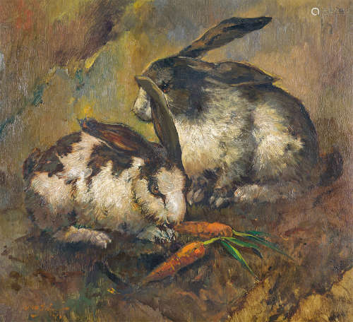李曼峰 油画兔子 油画