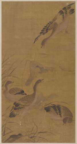 AN ANONYMOUS PAINTING OF GEESE IN THE STYLE OF LÜ JI.