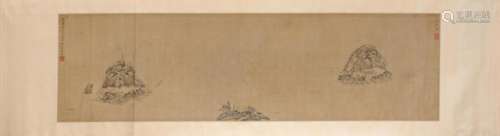 A FINE HANDSCROLL DEPICTING THREE ISLANDS.