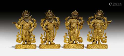 FINE FIGURES OF THE FOUR HEAVENLY KINGS.