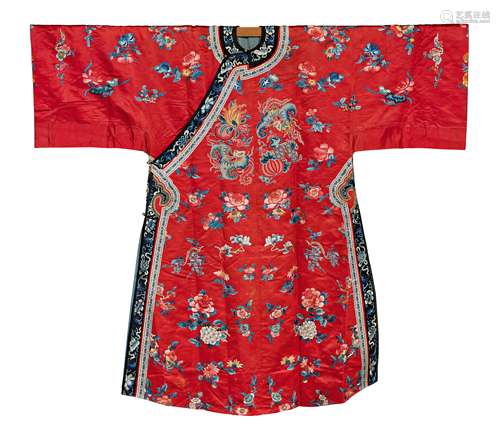 A RED WOMAN'S CELEBRATION ROBE.