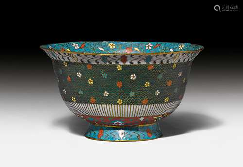 A DEEP CLOISONNE ENAMEL BOWL.