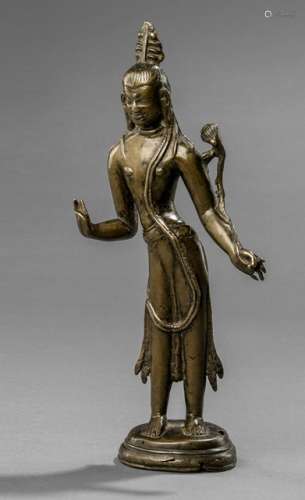 A RARE AND EARLY BRONZE FIGURE OF PADMAPANI