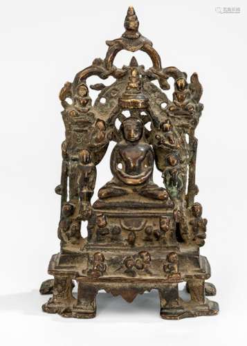 A BRONZE FIGURE OF A JAIN TIRTHANKARA