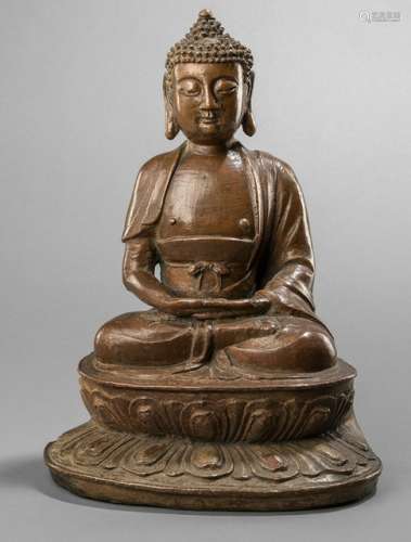 A BRONZE FIGURE OF BUDDHA SAHKYAMUNI