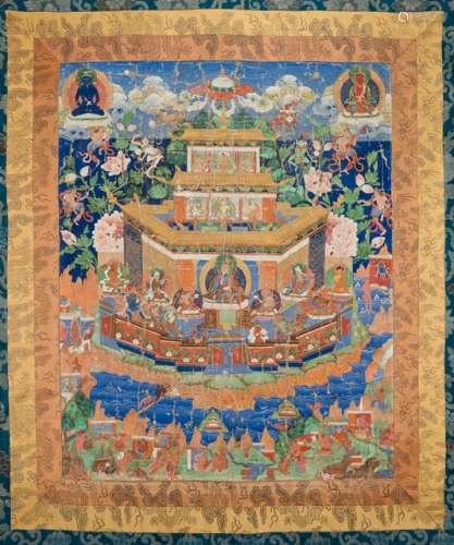A FINE THANGKA OF ZAMDOK PALRI - the paradise of Guru Padmasambhava