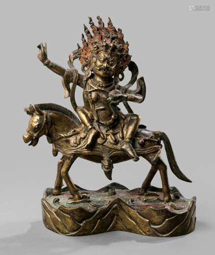 A GILT-BRONZE FIGURE OF SHRI DEVI