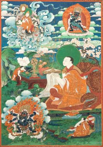 TWO THANGKAS DEPICTING PANCHEN LAMAS