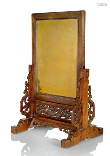 A NANMU MIRROR STAND WITH PIERCED AND CARVED APRONS, China - Property from a Scandinavian private collection, acquired before 1990 - Good condition