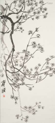 IN THE STYLE OF QI BAISHI (1864-1957), Plum Blossoms, China, hanging scroll, 86 x 38,5 cm, ink on paper. Signature by the artist: 