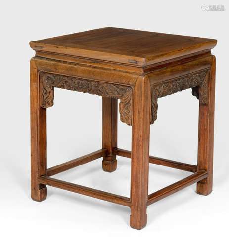 A SMALL HARDWOOD TABLE, China, Qing dynasty - Property from a European private collection, acquired before 2007 - Minor traces of age