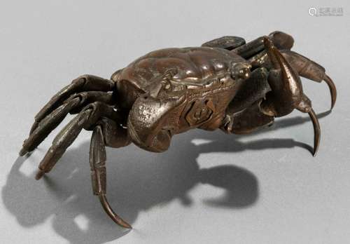 A BRONZE MODEL OF AN ARTICULATED CRAB