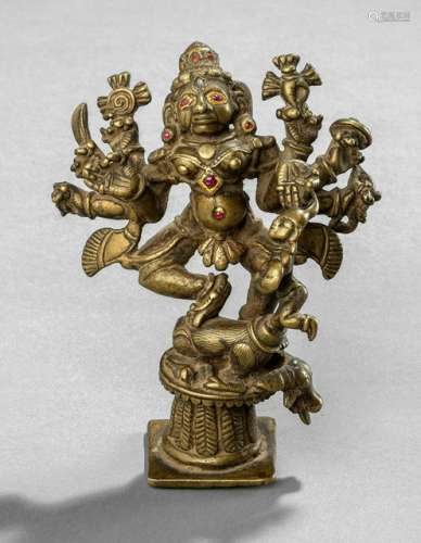 A BRONZE FIGURE OF MAHISHAMARDINIDURGA