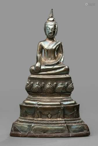 A SILVER-SHEATH FIGURE OF BUDDHA SHAKYAMUNI