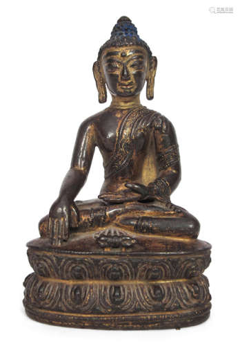 A MEDITATING BRONZE BUDDHA