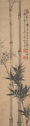 A BAMBOO PAINTING IN THE STYLE OF SUZUKI SHONEN (1848-1918)