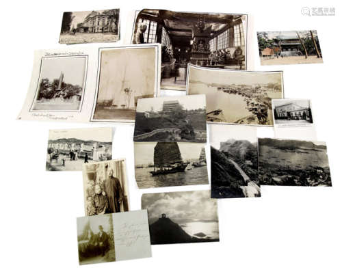 A GROUP OF OLD PHOTOS AND POSTCARDS