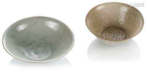 A MOULDED DINGYAO DEEP BOWL AND A YINGQING BOWL