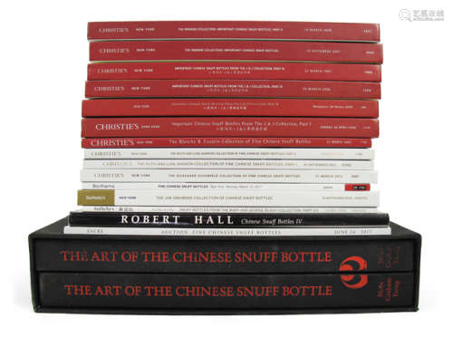 16 VOL. SNUFFBOTTLES: The Art of the Chinese snuffbottle and 15 auction catalogues - Property from a European private collection