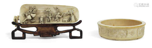 TWO IVORY CARVINGS