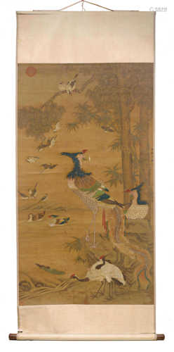 A LARGE HANGING SCROLL IN THE STYLE OF LÜ JI (1477-?).