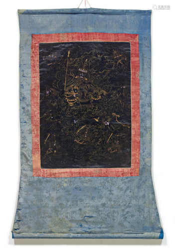 A BLACK GROUND THANKA OF BEGTSE.