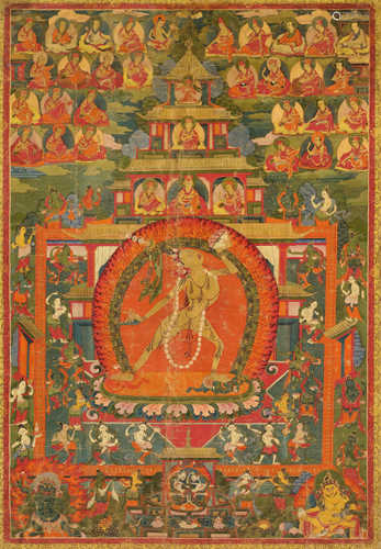 A THANKA OF THE VAJRAYOGINI MANDALA.