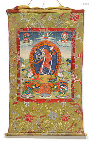 A FINE THANGKA OF SARVABUDDHA-DAKINI.