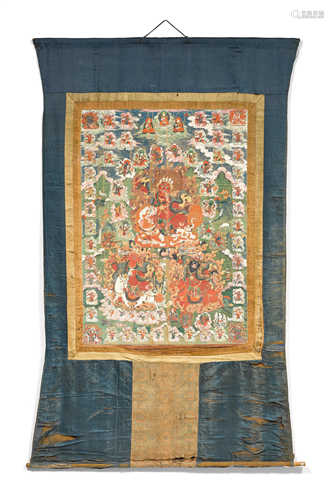 A LARGE THANKA OF A DHARMAPALA, POSSIBLY BEGTSE.