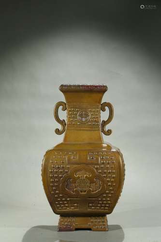 A large tea-dust glaze vase