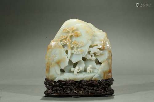 A white jade mountain boulder