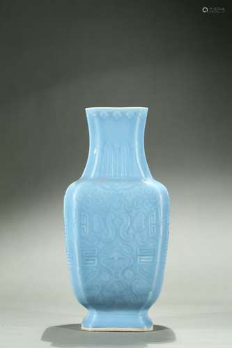 A clair de lune glaze 'taotie' vase