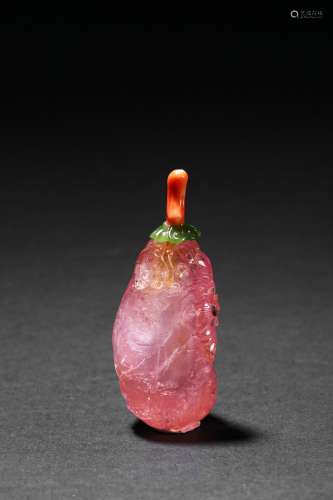 A pink tourmaline carved snuff bottle