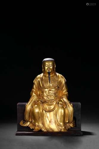 A gilt-bronze figure of Zhenwu emperor