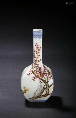 A famille rose 'prunus' vase