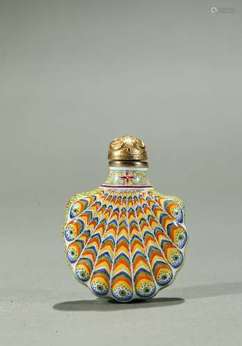 A canton enamel bronze snuff bottle