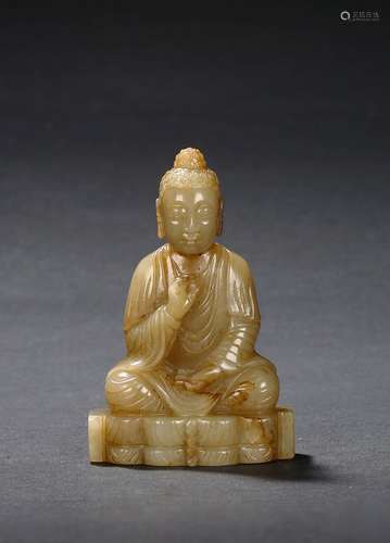 A small jade carved figure of bodhisattva