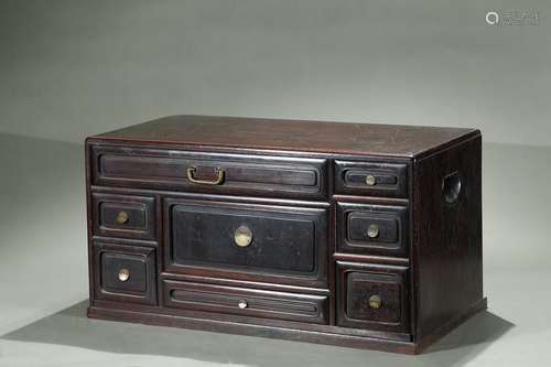 A zitan carved table cabinet