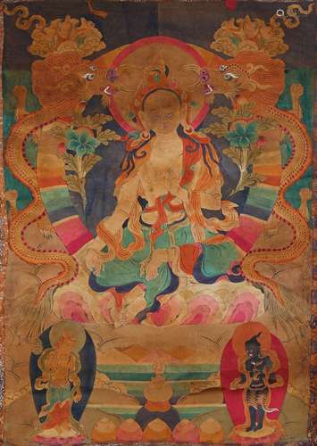 A Tibetan appliquéd Thangka