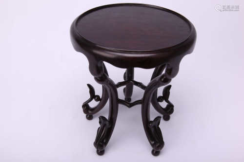 A Chinese Carved Zitan Low Table
