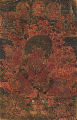 北京18世纪 马头明王唐卡