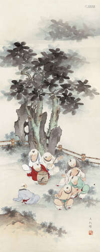 王叔晖（1912～1985） 童趣图 立轴 纸本