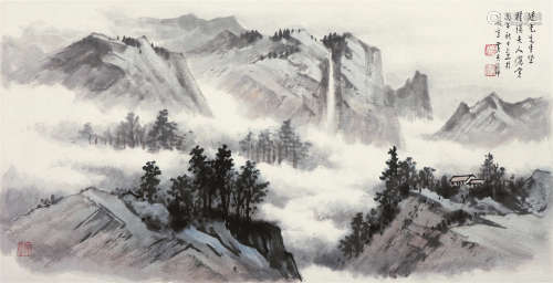 黄君璧（1898～1991） 1966年作 山水 镜片 纸本