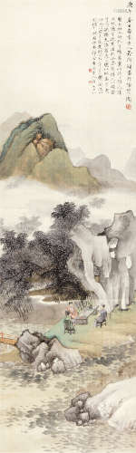 吴淑娟（1853～1930） 1930年作 竹林聚贤图 立轴 绢本