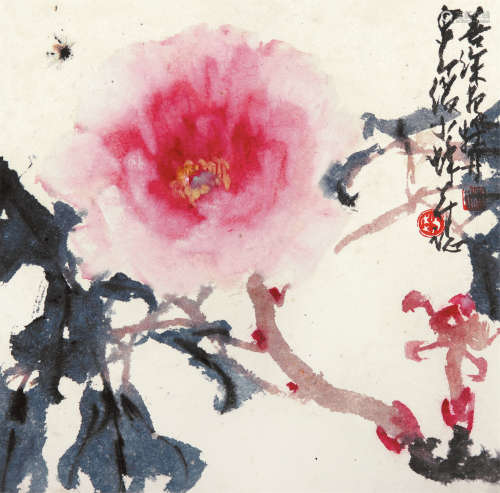 赵少昂（1905～1998）  杨善深（1913～2004） 天香引蜂至 镜框 纸本