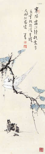 溥儒（1896～1963） 1977年作 鹦鹉 立轴 纸本