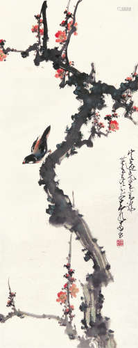 赵少昂（1905～1998） 1945年作 花鸟 立轴 纸本