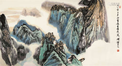 何海霞（1908～1998） 1982年作 华岳雄风 镜片 纸本